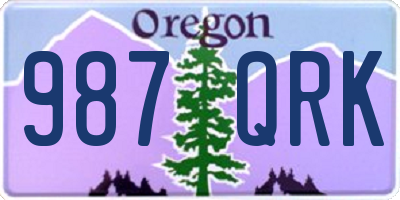 OR license plate 987QRK
