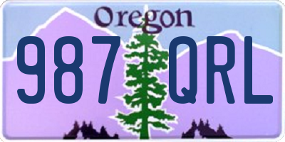 OR license plate 987QRL