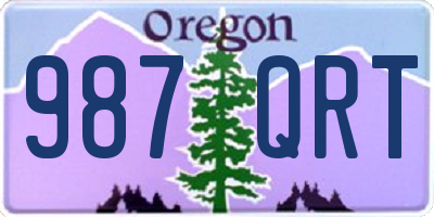OR license plate 987QRT