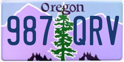 OR license plate 987QRV