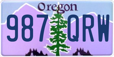 OR license plate 987QRW