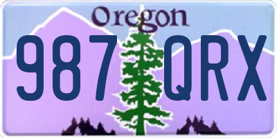OR license plate 987QRX
