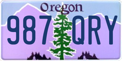 OR license plate 987QRY