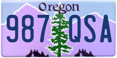 OR license plate 987QSA