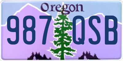 OR license plate 987QSB