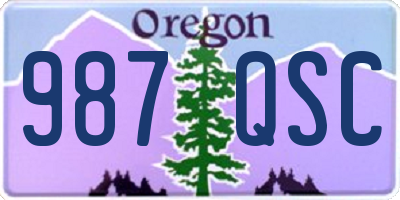 OR license plate 987QSC