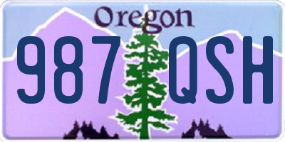 OR license plate 987QSH