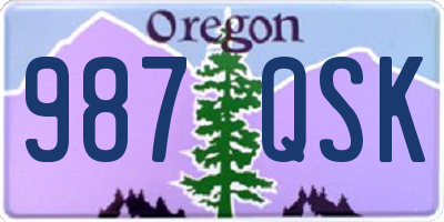 OR license plate 987QSK