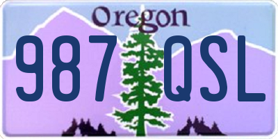OR license plate 987QSL