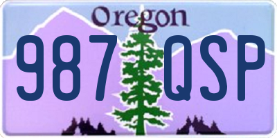OR license plate 987QSP