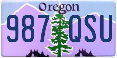 OR license plate 987QSU