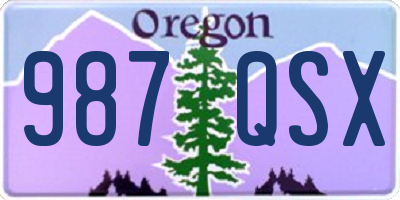 OR license plate 987QSX