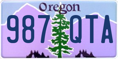 OR license plate 987QTA