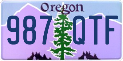 OR license plate 987QTF