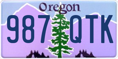 OR license plate 987QTK