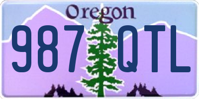 OR license plate 987QTL