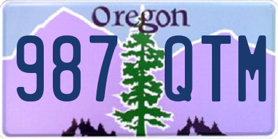 OR license plate 987QTM