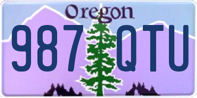 OR license plate 987QTU