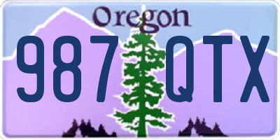 OR license plate 987QTX