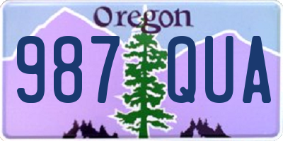 OR license plate 987QUA