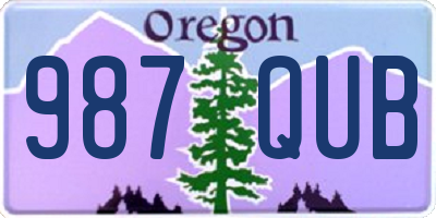 OR license plate 987QUB