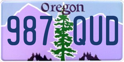 OR license plate 987QUD