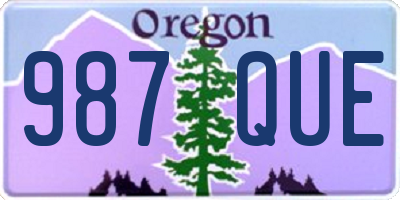 OR license plate 987QUE