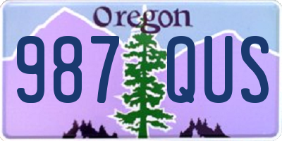 OR license plate 987QUS