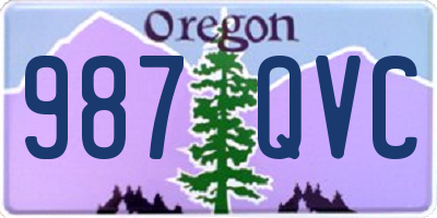 OR license plate 987QVC