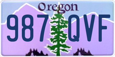 OR license plate 987QVF