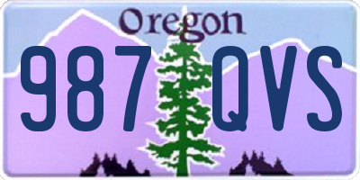 OR license plate 987QVS