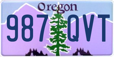 OR license plate 987QVT