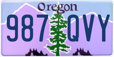 OR license plate 987QVY