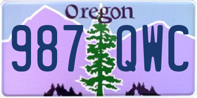 OR license plate 987QWC