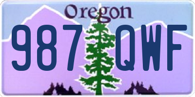 OR license plate 987QWF