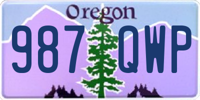 OR license plate 987QWP