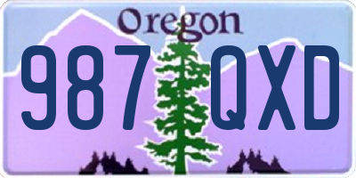 OR license plate 987QXD