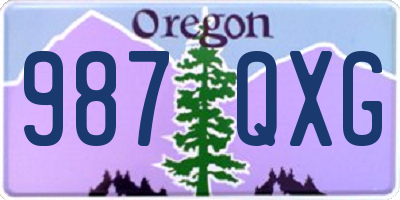 OR license plate 987QXG