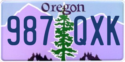 OR license plate 987QXK