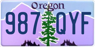 OR license plate 987QYF