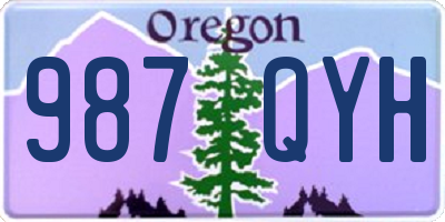 OR license plate 987QYH