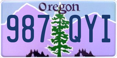 OR license plate 987QYI