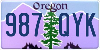 OR license plate 987QYK