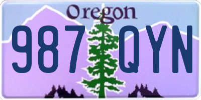 OR license plate 987QYN
