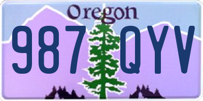 OR license plate 987QYV