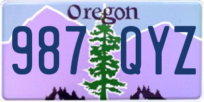 OR license plate 987QYZ
