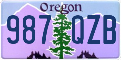 OR license plate 987QZB