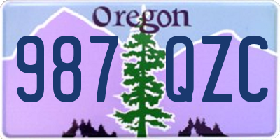 OR license plate 987QZC