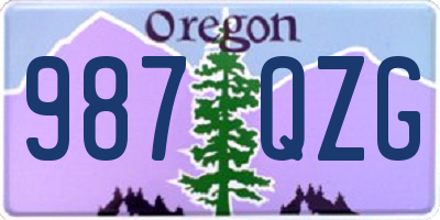 OR license plate 987QZG
