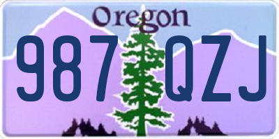 OR license plate 987QZJ
